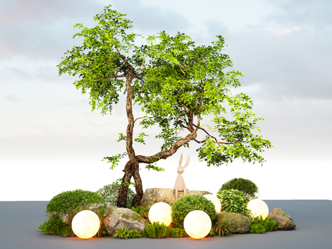  造型树 地被灌木 绿植堆su模型 