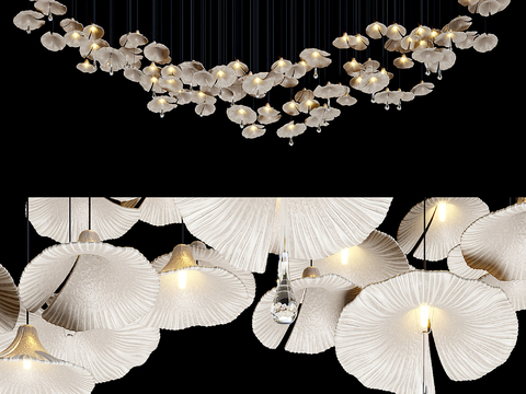  现代水晶吊灯su模型 