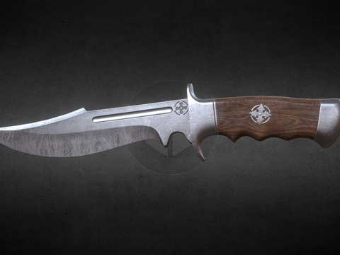  狩猎刀 短刀 刀刃su模型 