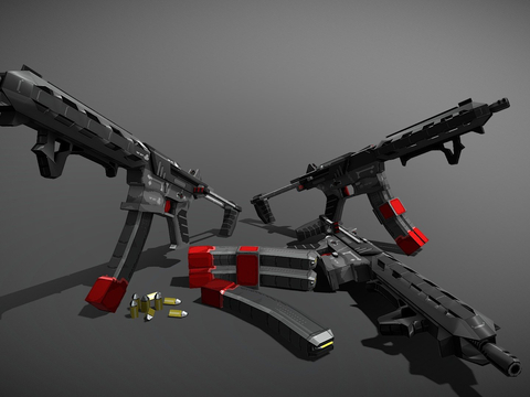 冲锋枪 枪支 枪械su模型 