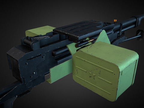  重机枪 枪支 枪械su模型 