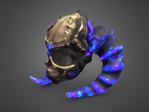  骷髅头盔 钢盔su模型 