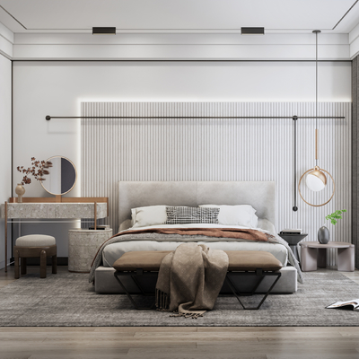 现代卧室su模型