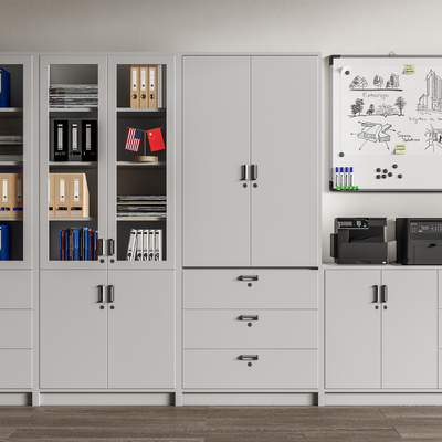  文件柜 书柜 档案柜su模型 