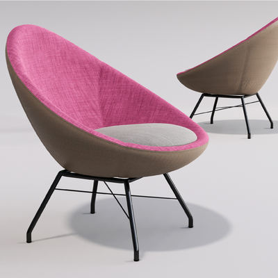 现代布艺休闲椅su模型