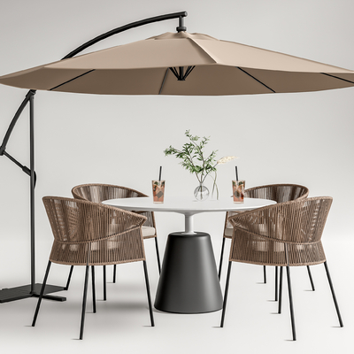 现代户外桌椅 休闲桌椅su模型