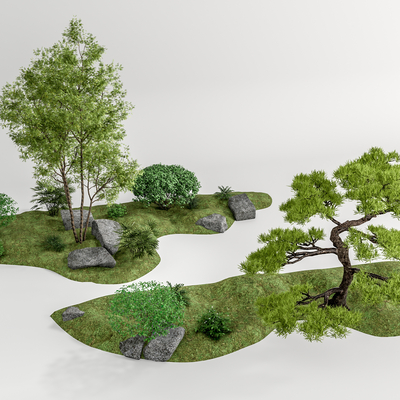 松树 景观树 植物堆su模型
