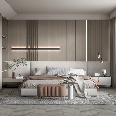 现代卧室su模型