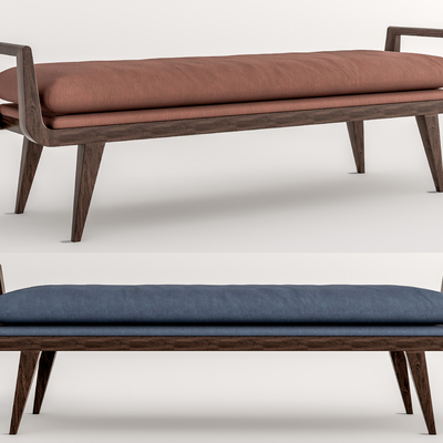  新中式床尾凳脚踏su模型 