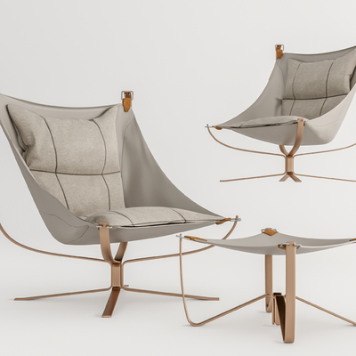  现代皮革躺椅su模型 