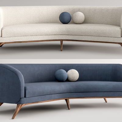 现代弧形多人沙发su模型