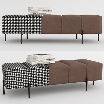 现代床尾凳脚踏su模型