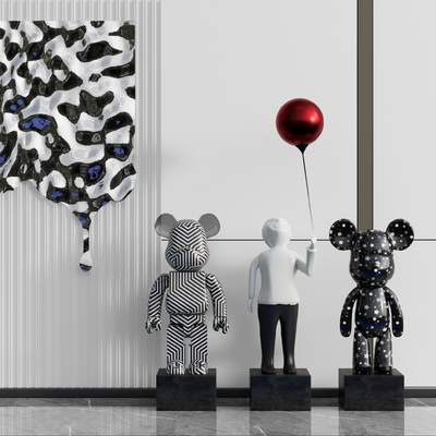 现代卡通雕塑su模型