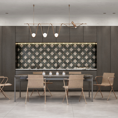 现代轻奢餐桌椅su模型