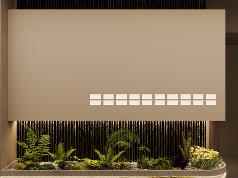  新中式景观造景 植物堆su模型 