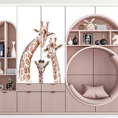  现代儿童衣柜su模型 