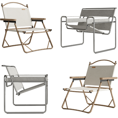 户外折叠椅子 休闲椅su模型