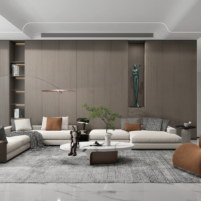 现代客厅su模型