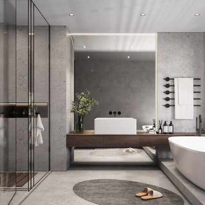 现代浴室卫生间su模型