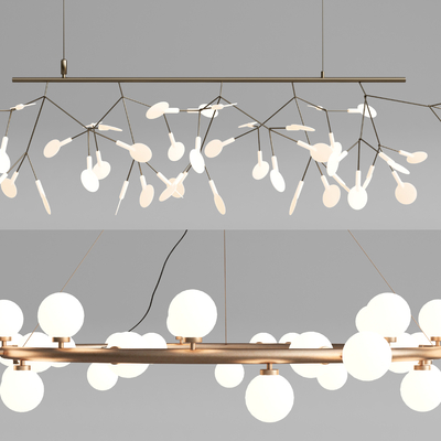 现代轻奢吊灯su模型