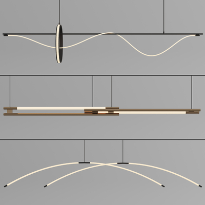 现代金属吊灯su模型