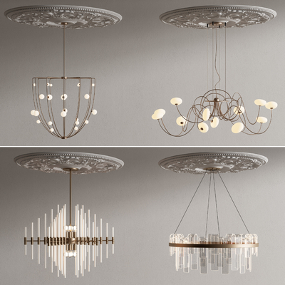 法式轻奢吊灯su模型