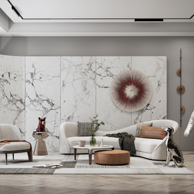 现代布艺沙发组合su模型