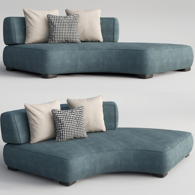 现代布艺弧形沙发su模型