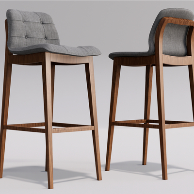 现代实木吧台椅su模型