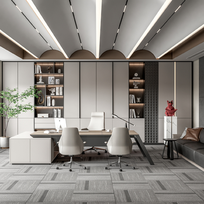 现代总经理办公室su模型