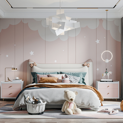  现代女儿房su模型 