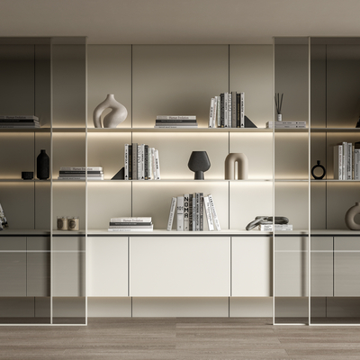 透明书柜su模型