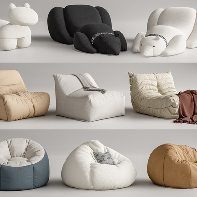 现代懒人沙发su模型