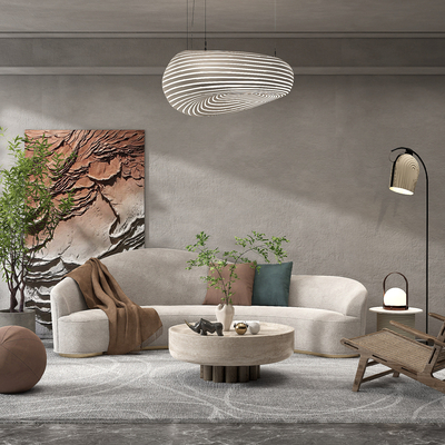 侘寂客厅su模型