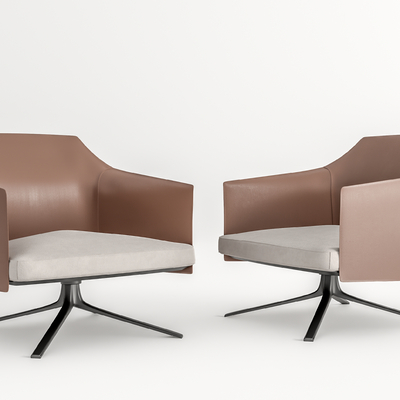 现代皮革休闲椅su模型