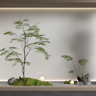 现代室内造景园艺小品su模型