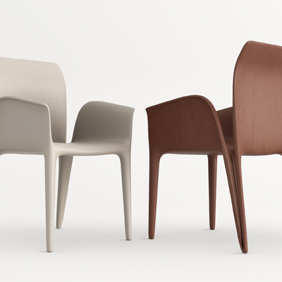 现代皮革单椅su模型