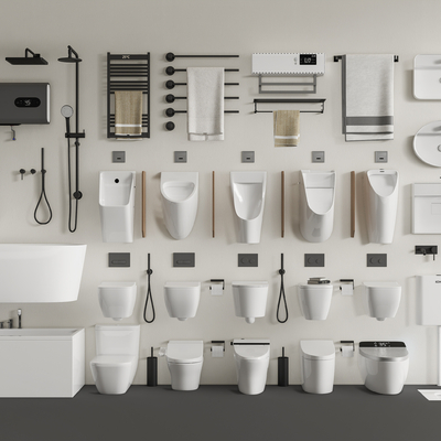  现代马桶 坐便器 蹲便器su模型 