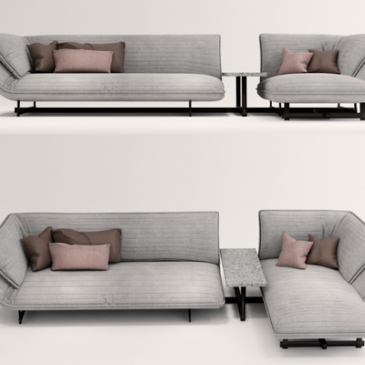 现代布艺转角沙发su模型