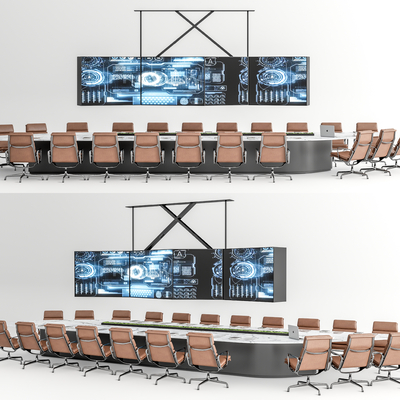 现代会议桌椅su模型