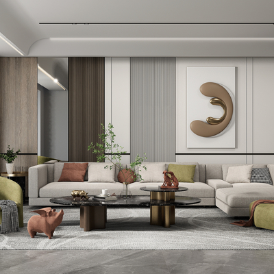 现代客厅su模型