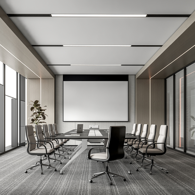  现代会议室su模型 