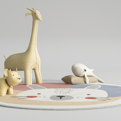 现代毛绒玩具 su模型