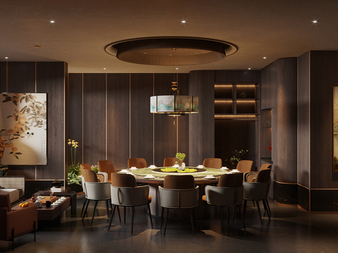  中餐厅包厢 酒楼包房su模型 