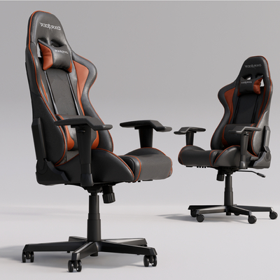  现代皮革电竞椅su模型 