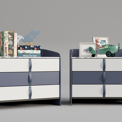  现代儿童床头柜su模型 