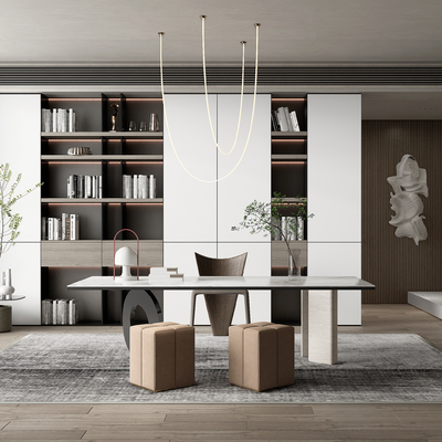 现代书房su模型