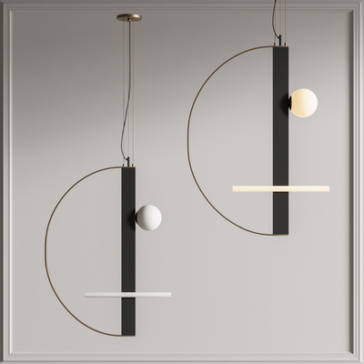 现代金属吊灯su模型