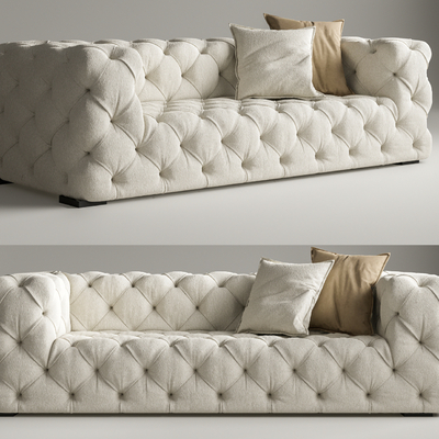 Baxter法式拉扣沙发su模型