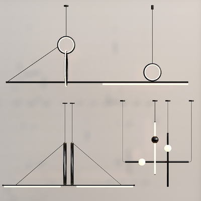 现代时尚吊灯su模型